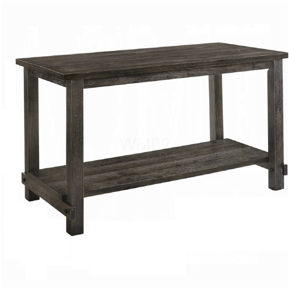 COSMOS Modern Gray Wood Counter Height Dining Table with Storage Shelf, Rectangular Farmhouse Kitchen Table for 6, Easy Assembly