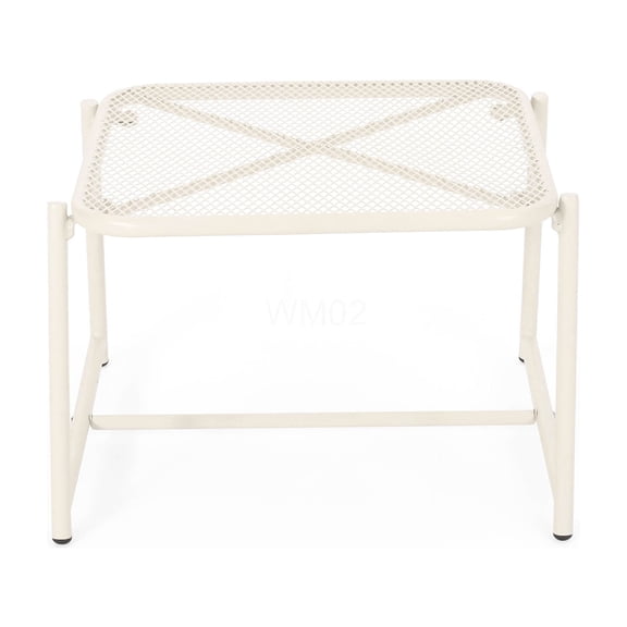 COSMOS Modern Matte White Iron Side Table for Outdoor Patio