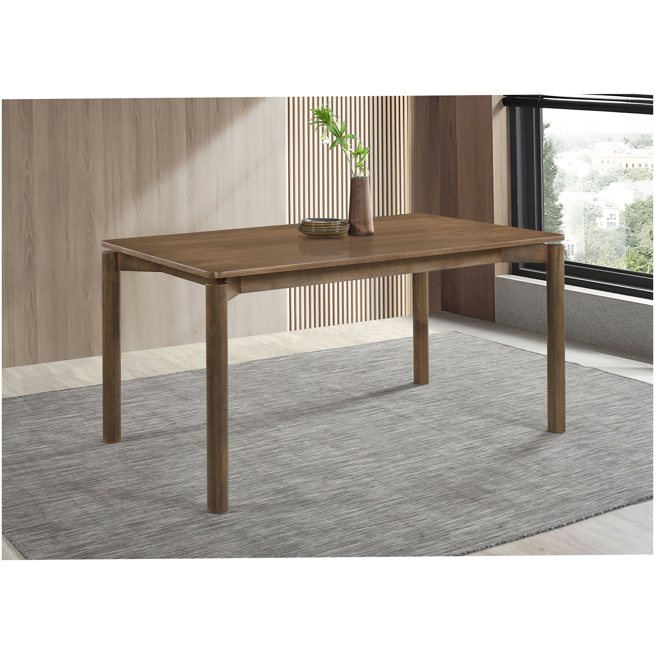 COSMOS Modern Walnut Dining Table for 4, Rectangular Wood Kitchen Table ...