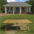 thumbnail image 1 of COSMOS Natural Solid Wood Folding Table for Indoor Outdoor Use, Portable Roll-Up Camping Dining Table with X-Brace Design, 1 of 8