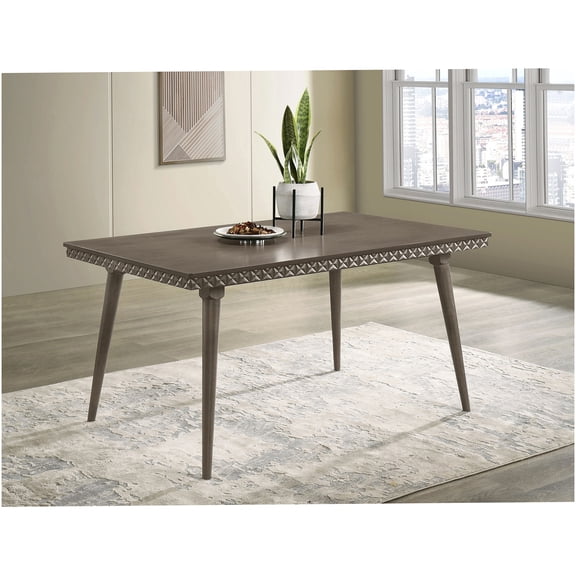 COSMOS Perkins Rectangular Dining Table for 4, Dark Brown Wood Finish, Mid-Century Modern Design