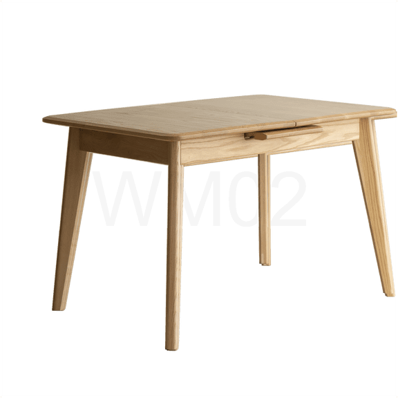 COSMOS Solid Oak Extendable Dining Table with Round Corners, Expandable Rectangle Farmhouse Table for 6-8 Seaters, Light Oak Finish