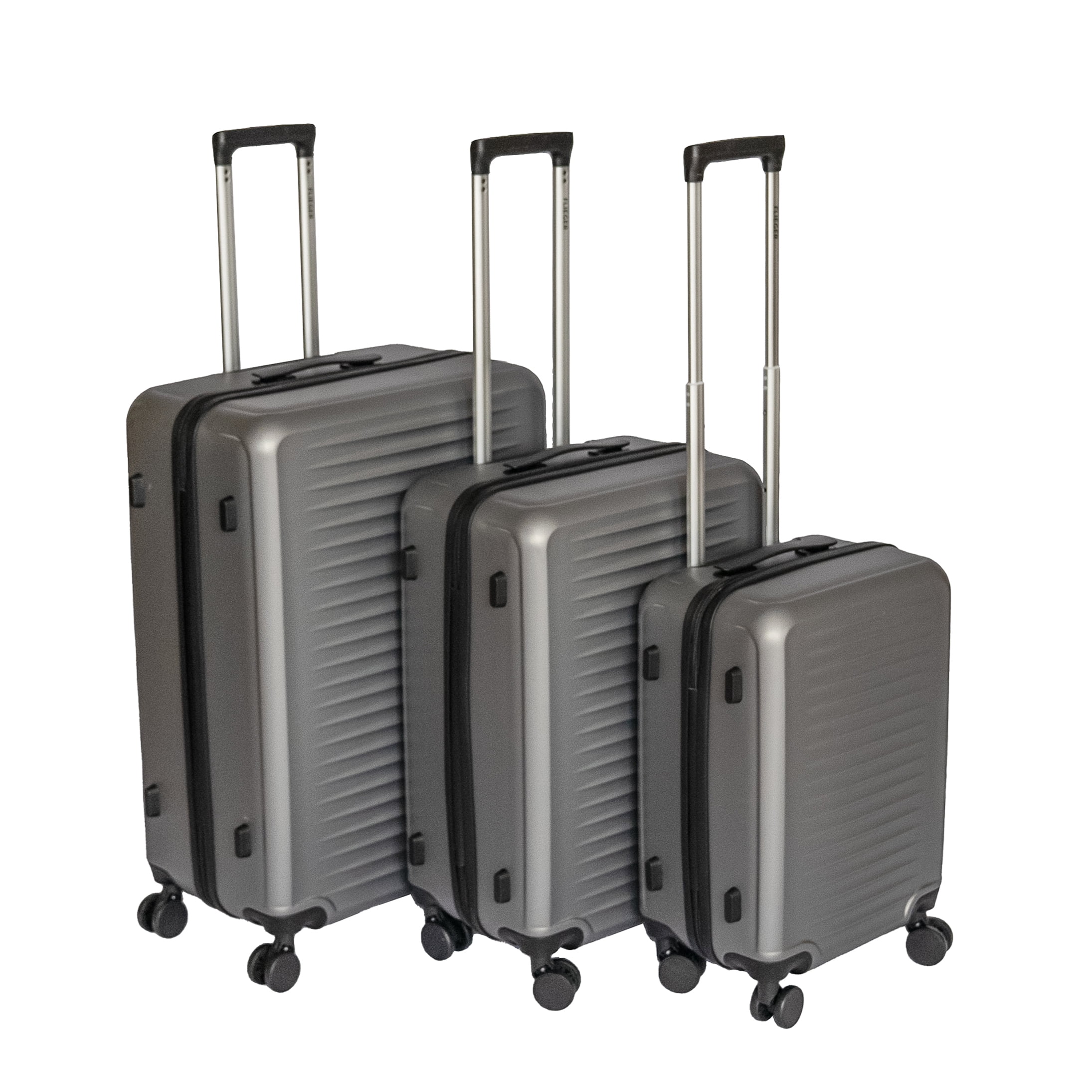 COSMOS TSA Approved ABS Hardside Luggage Set, Dark Gray 3-Piece Spinner Suitcase with Silent Wheels