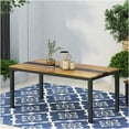 thumbnail image 1 of COSMOS Teak Acacia Wood Dining Table with Metal Frame, Industrial Farmhouse Kitchen Table for Dining Room, 1 of 8
