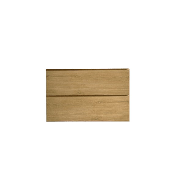 COSMOS Wall Mount Bathroom Cabinet with Two Drawers, Modern Floating Vanity in Natural Oak Finish, Space-Saving Storage Solution