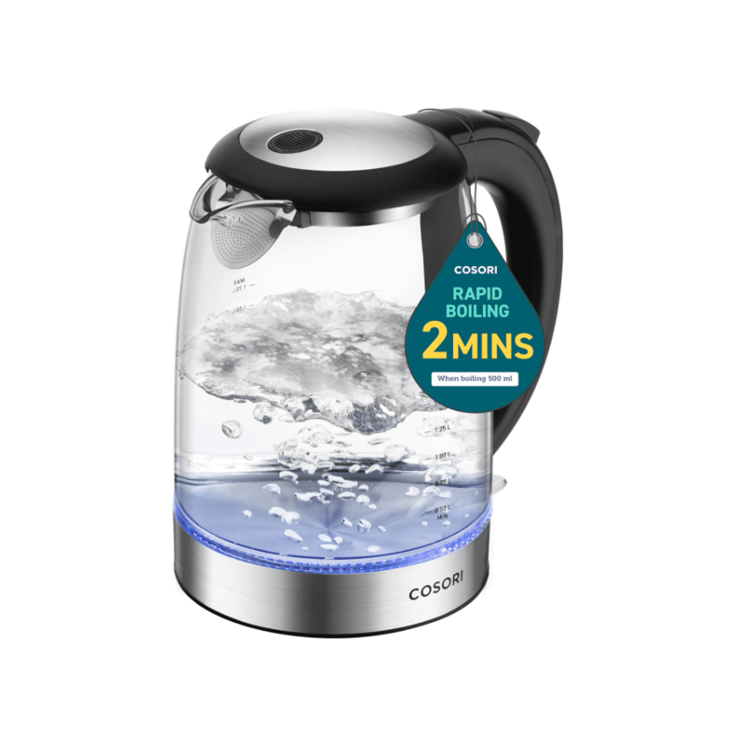 Glass electric kettle no plastic hot sale