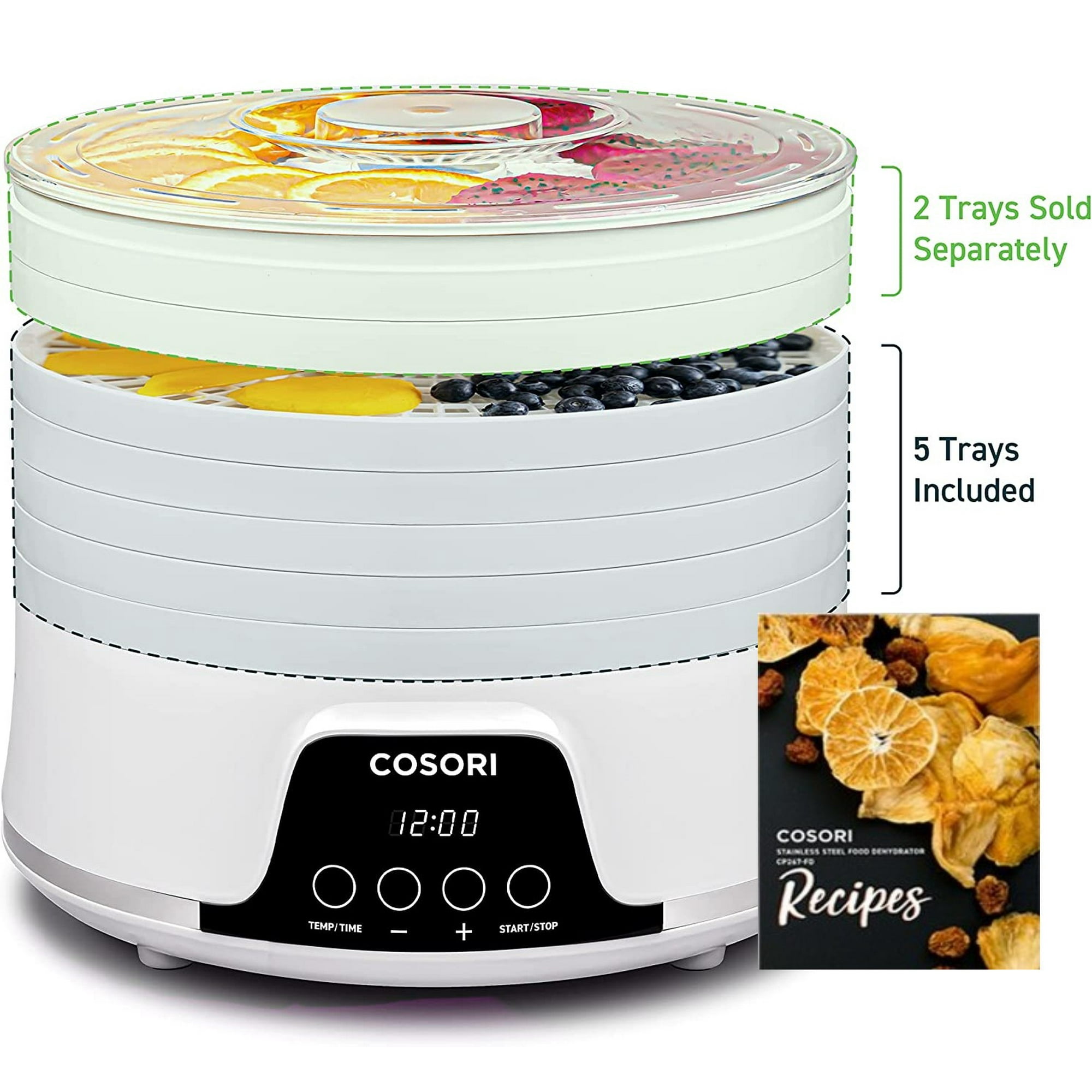 Suri Følelse sætte ild COSORI Food Dehydrator for Jerky ,5 Stackable BPA-Free Trays ,350W,Dryer  with 48H Timer and 165°F Temperature Control - Walmart.com
