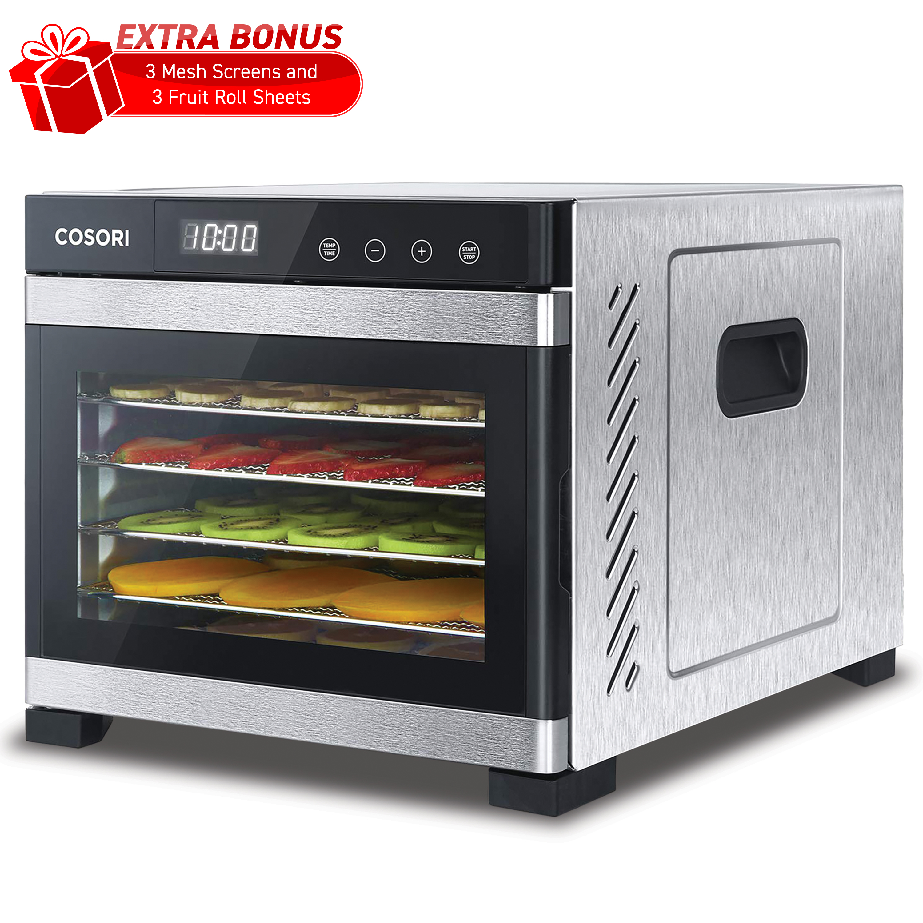 COSORI Food Dehydrator with 6 Stainless Steel Trays, 600W, Extra Bonus, Silver, CP267-FD-RXS - image 1 of 6