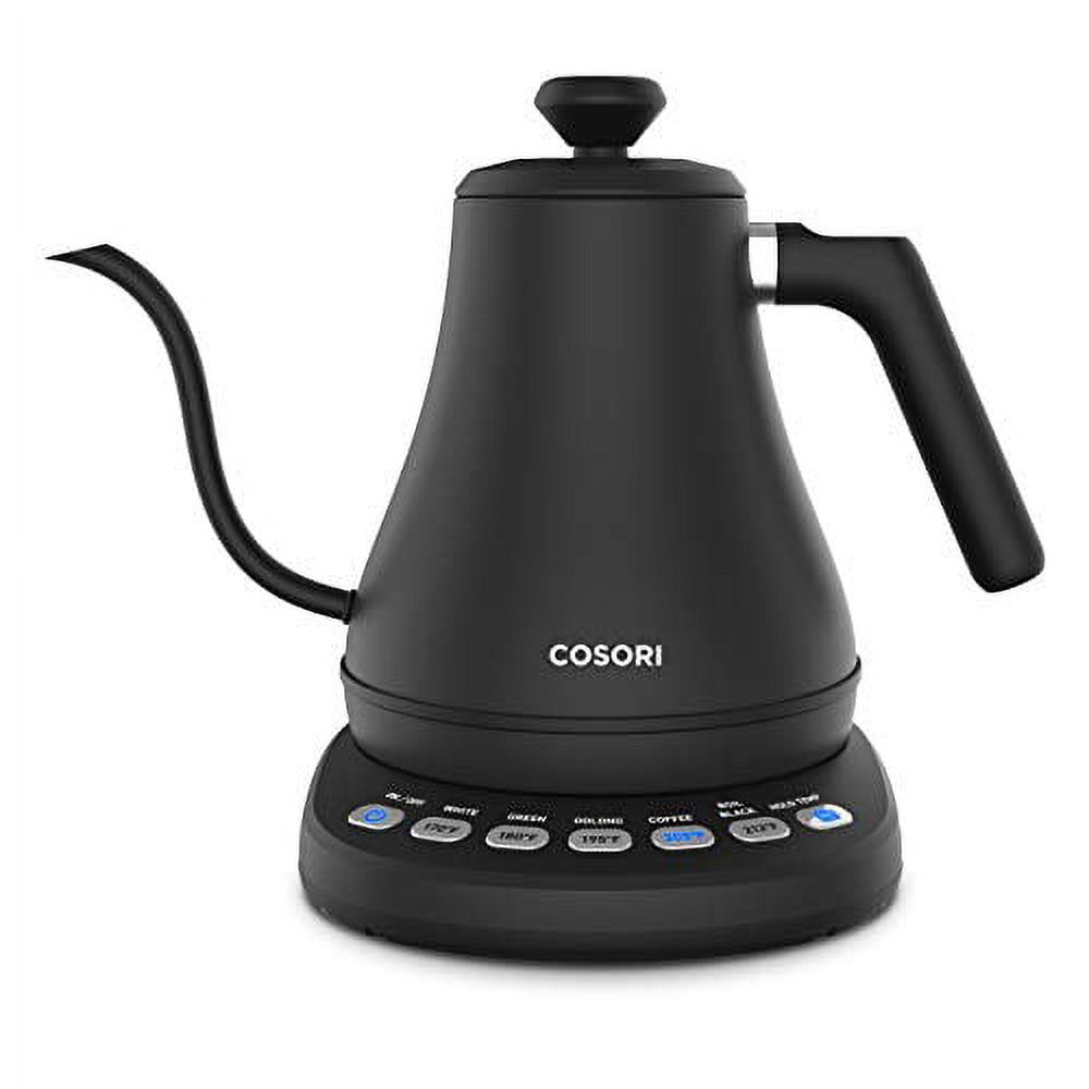 COSORI Gooseneck Kettle Electric for Pour-Over Tea & Coffee with Temperature Control, Stainless Steel, 0.8L, Black - image 1 of 3