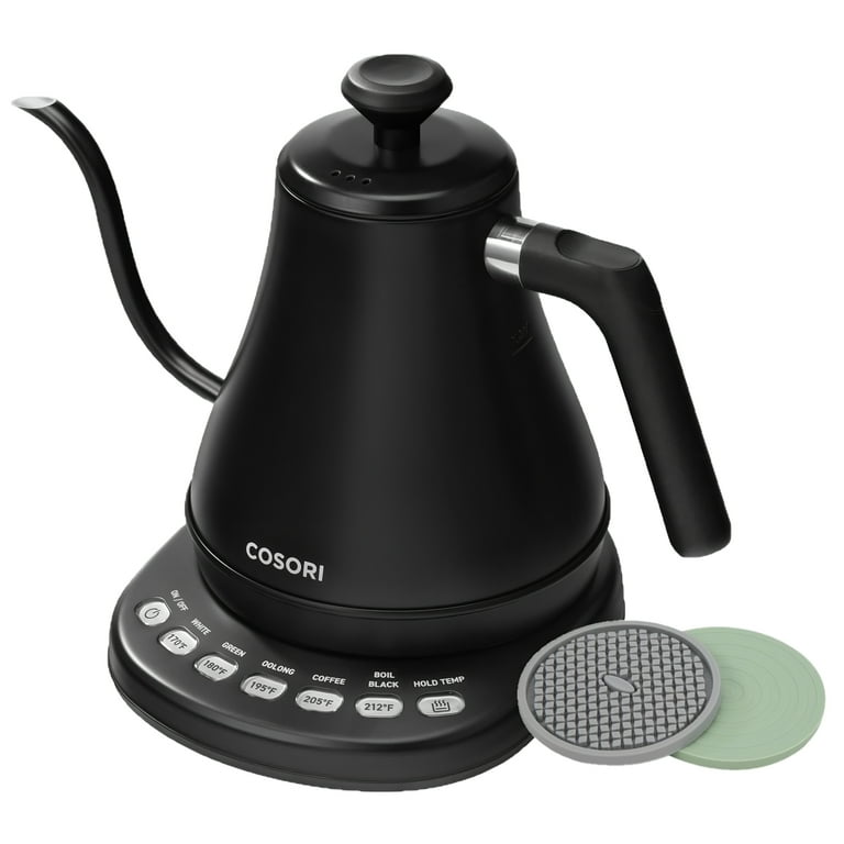 COSORI Gooseneck Kettle Electric with Temperature Control, Stainless Steel,  0.8L, Black 