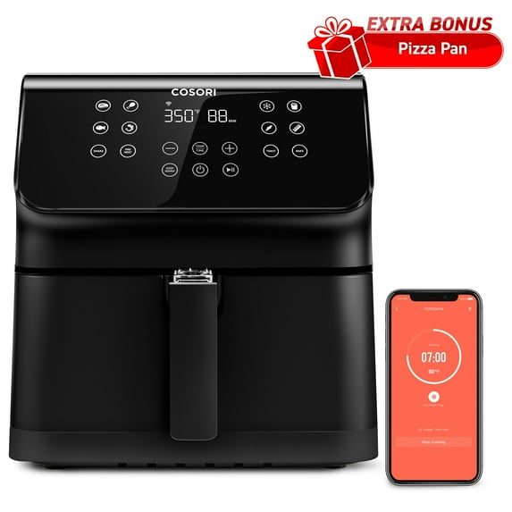 COSORI Pro II 5.8-Quart Smart Air Fryer, 12-in-1, Walmart Exclusive Bonus, Voice Control, Black