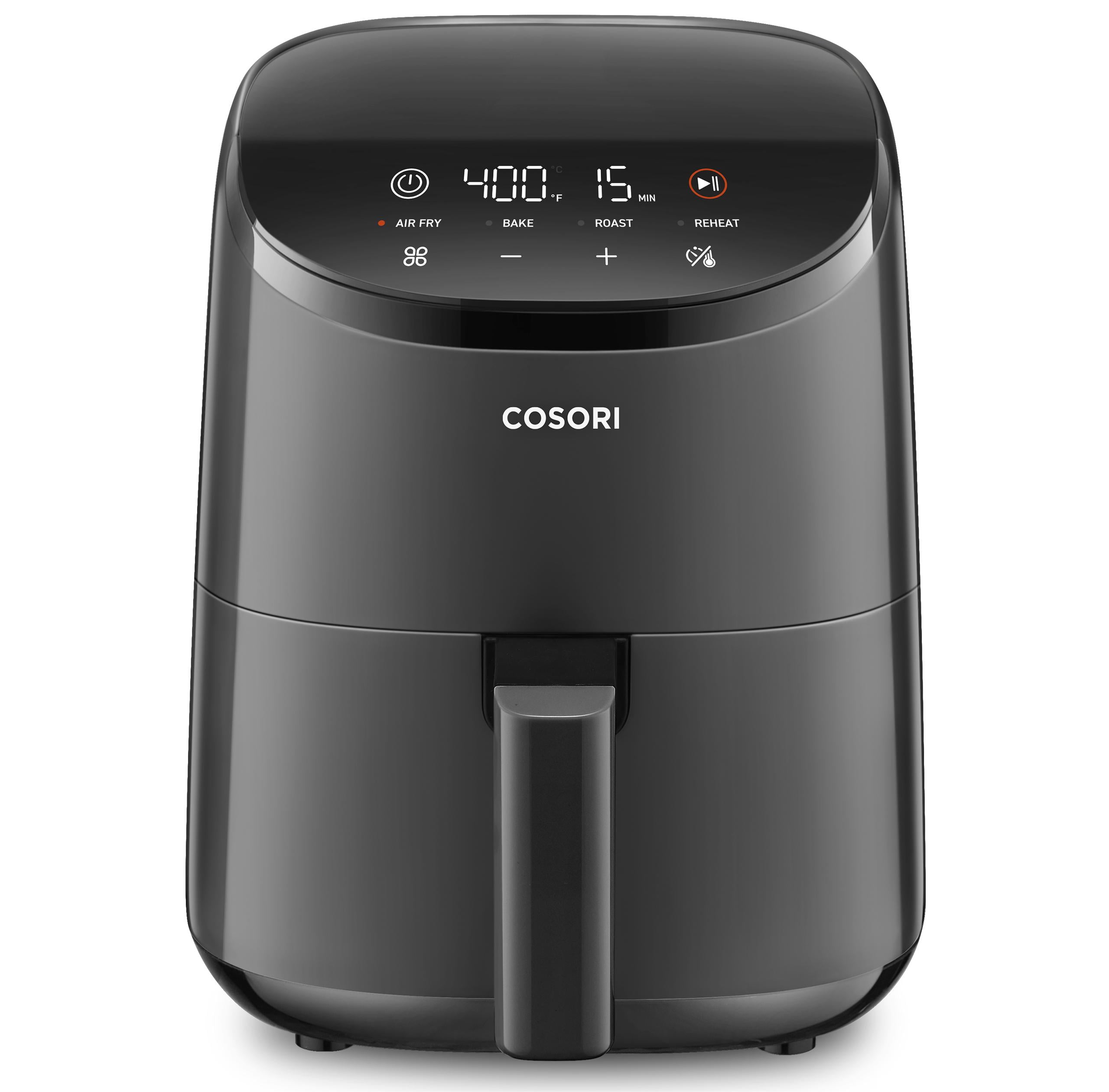COSORI Small Air Fryer Oven 2.1 Qt, 4-in-1 Mini Airfryer, Bake, Roast,  Reheat, Space-saving & Low-noise, Nonstick and Dishwasher Safe Basket, 30  In-App Recipes, Sticker with 6 Reference Guides,Grey 