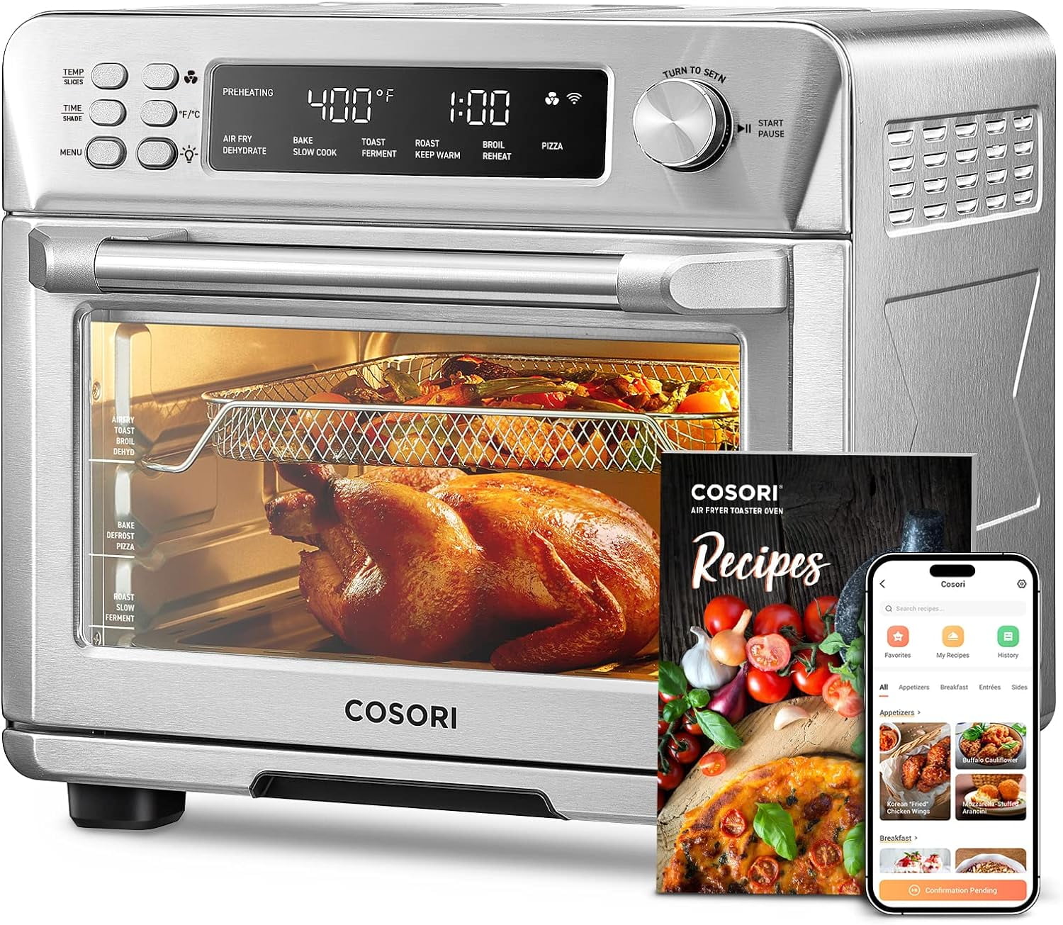 COSORI Smart 12in1 Air Fryer Toaster Oven Combo Convection Rotisserie