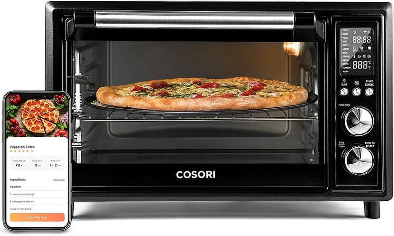 COSORI Smart 12-in-1 Air Fryer Toaster Oven Combo, Airfryer Convection Oven  Countertop, Bake, Roast, Reheat, Broiler, Dehydrate, 75 Recipes & 3  Accessories, 26QT, Black-Stainless Steel : Everything Else 