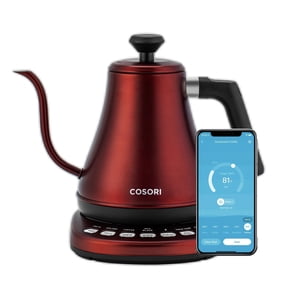 COSORI Smart Gooseneck Kettle Electric for Pour-Over Tea & Coffee with Variable Presets, Stainless Steel ,0.8L, Red