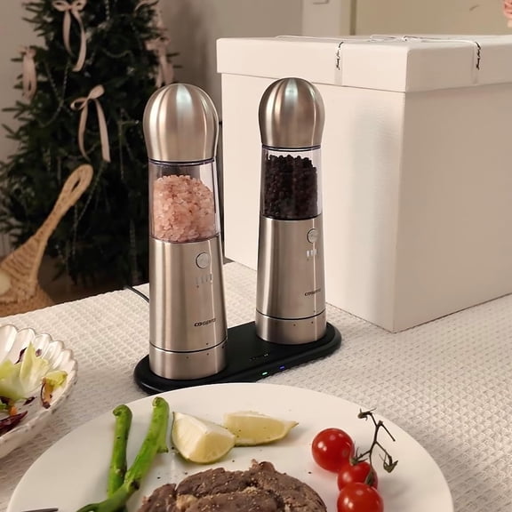 COSPRO 2-in-1 Wireless Charging Salt and Pepper Grinder Set