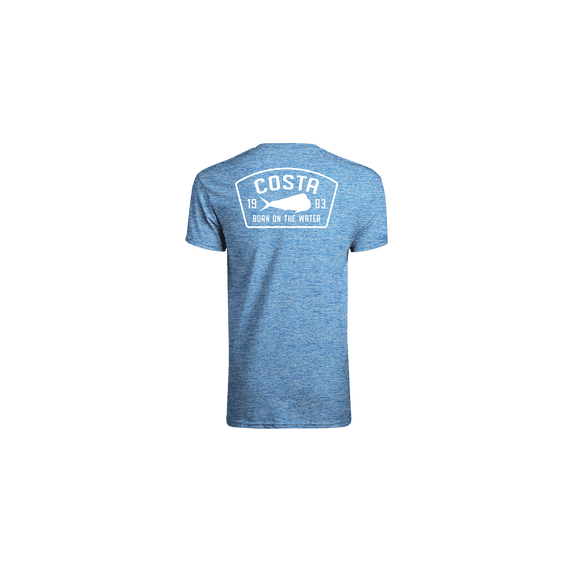 COSTA Tech Arco Sleeve Mahi Heather Royal, Medium Short Sleeve Shirt