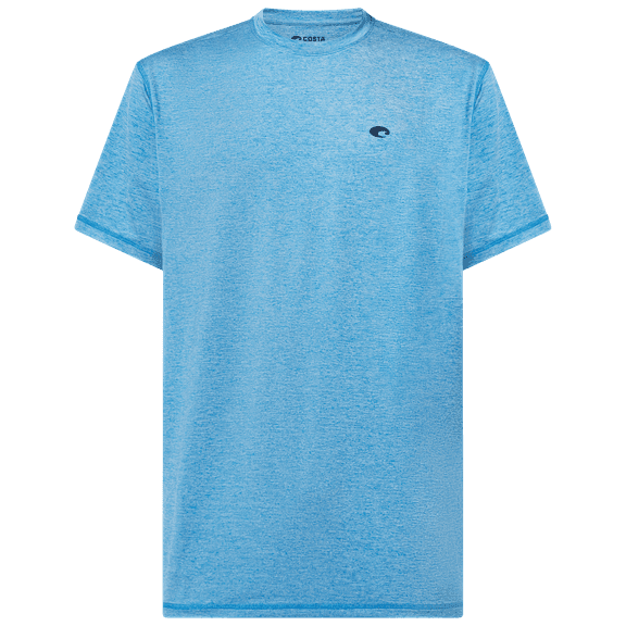 COSTA Voyager Sleeve Performance Shirt Navy Blue Heather, Large Short Sleeve Shirt