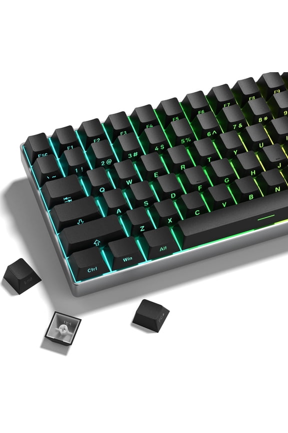 123 Keycaps, Side Print PBT Keycap 60 65 75 100 Percent, Shine Through Custom Key caps, Minimalist Style for MX Switche Keyboard,Black