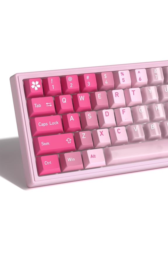 150 Keys Pink Keycaps Cherry Profile Clear Keycaps Set Fit for 61/64/87/104/108 Cherry Mx Switches Mechanical Keyboard