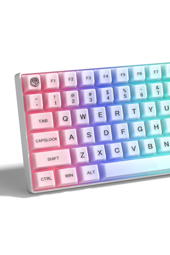 Crystal Clear Keycaps Set, 115 Keys Cherry Profile Transparent Keycaps, Shine Through Keyboard caps for 60% 65% 75% 100% Backlit Mx Switches Mechanical Gaming Keyboard