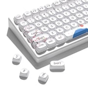 COSTOM Keyboard Keycaps,131 PBT Dye-Sublimation Cute keycap MOA Profile Keycap Set, for 61/64/66/68/71/75/84/87 Mechanical Keyboards,White