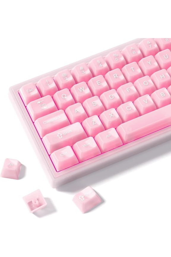 MDA Keycaps,115 Jelly Key caps,Transparent Pink Custom Keycaps for 60/65/75/100 Mechanical Keyboards,Pink