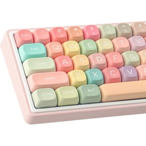 COSTOM MOA Profile Keycaps, 134 Keys PBT Keycap Dye-Sublimation Rainbow Candy Cute Keycaps, Round Colorful Custom Key Cap for 61/64/68/84/87/100/104/108 Cherry Gateron MX Mechanical Keyboards