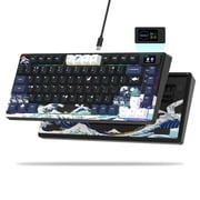 COSTOM Mechanical Keyboard,75% Gaming Keyboards Rgb Custom Keyboard with Hot Swappable,Keyboard Driver and Multimedia Screen for Mac/Win, Black