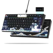 COSTOM Mechanical Keyboard,75% Gaming Keyboards Rgb Custom Keyboard with Hot Swappable,Keyboard Driver and Multimedia Screen for Mac/Win, Black