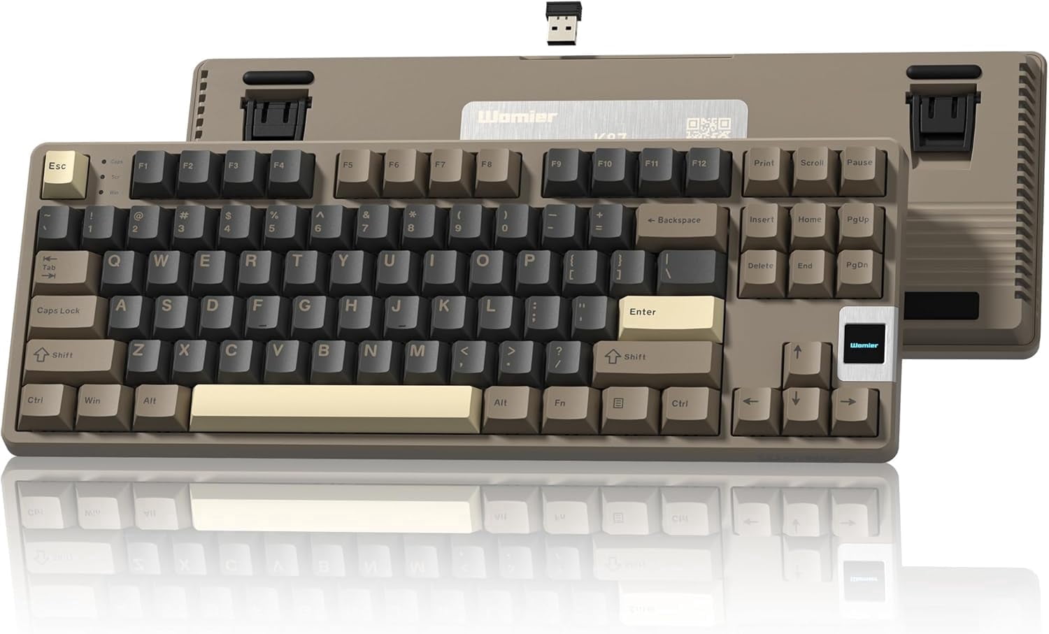 COSTOM Mechanical Keyboard, 87% Wireless Gaming Keyboard,QMK/VIA Cute Keyboard with Hot Swappable,RGB and Multimedia Screen for for Windows&Mac, POM Linear Switch