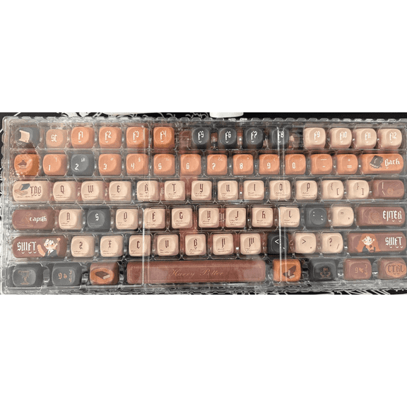 COSTOM PBT Keycaps 133 Keys Dye Sub Custom Keycap, Magic Academy Theme MOA Profile Keycap Set for 61/64/68/84/87/100/104/108 Mechanical Keyboards