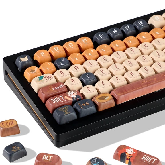 COSTOM PBT Keycaps 133 Keys Dye Sub Custom Keycap, Magic Academy Theme MOA Profile Keycap Set for 61/64/68/84/87/100/104/108 Mechanical Keyboards