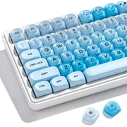 COSTOM PBT Keycaps, Jelly Keycaps Creamy MOA Profile, 132 Keys Translucent Cute Custom Key caps for Cherry Gateron MX Swithes Mechanical Keyboards, Blue