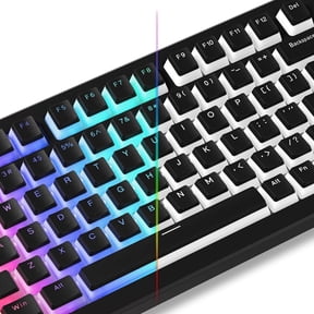 COSTOM Pudding Keycaps,129 Keyboard Keycap, PBT Shine Through Key caps, Custom OEM Profile Key caps Set, Compatiability for 100%, 75%, 65%, 60% Keyboard,All Black