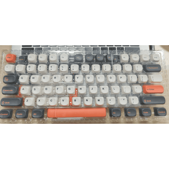 COSTOM Retro PBT Keycaps, 137 Keys Double Shot Keycaps Set for 61/64/68/84/87/100/104/108, Cherry Profile Custom Key Caps for Mechanical Keyboards, Retro Orange
