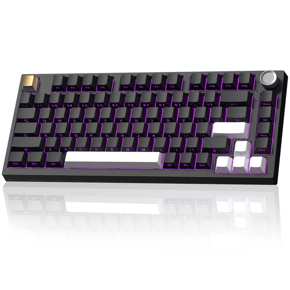 COSTOM WK75 Mechanical Keyboard,75% Gaming Keyboard, 3-Mode Hot-Swappable Wireless Keyboard Custom Keyboard with RGB Backlit,PBT Keycaps,Black