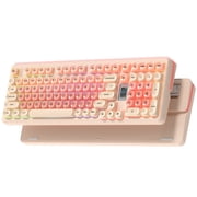 COSTOM Wireless Mechanical Keyboard, 98% Hot Swappable Custom Keyboards Gaming Keyboard,3 Mode with Multimedia Screen,RGB Backlit,Crystal Jelly keycaps for Win/Mac,Pink