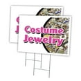 thumbnail image 1 of COSTUME JEWELRY 2 Pack Of 12" x 16" Yard Sign & Stake | Advertise Your Business | Stake Included Image On Front Only | Made in The USA, 1 of 3