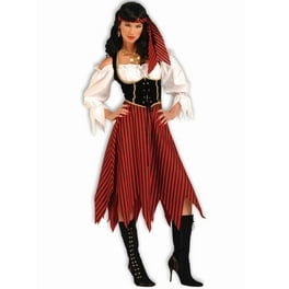Glamorous Lady Pirate Costume Adult White Black Red Glamorous Lady Pirate Costume Adult White Black Red