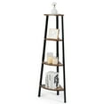 thumbnail image 1 of COSTWAY 4-Tier Corner Shelf Metal Storage Rack Bookcase Plant Display Stand Natural, 1 of 11