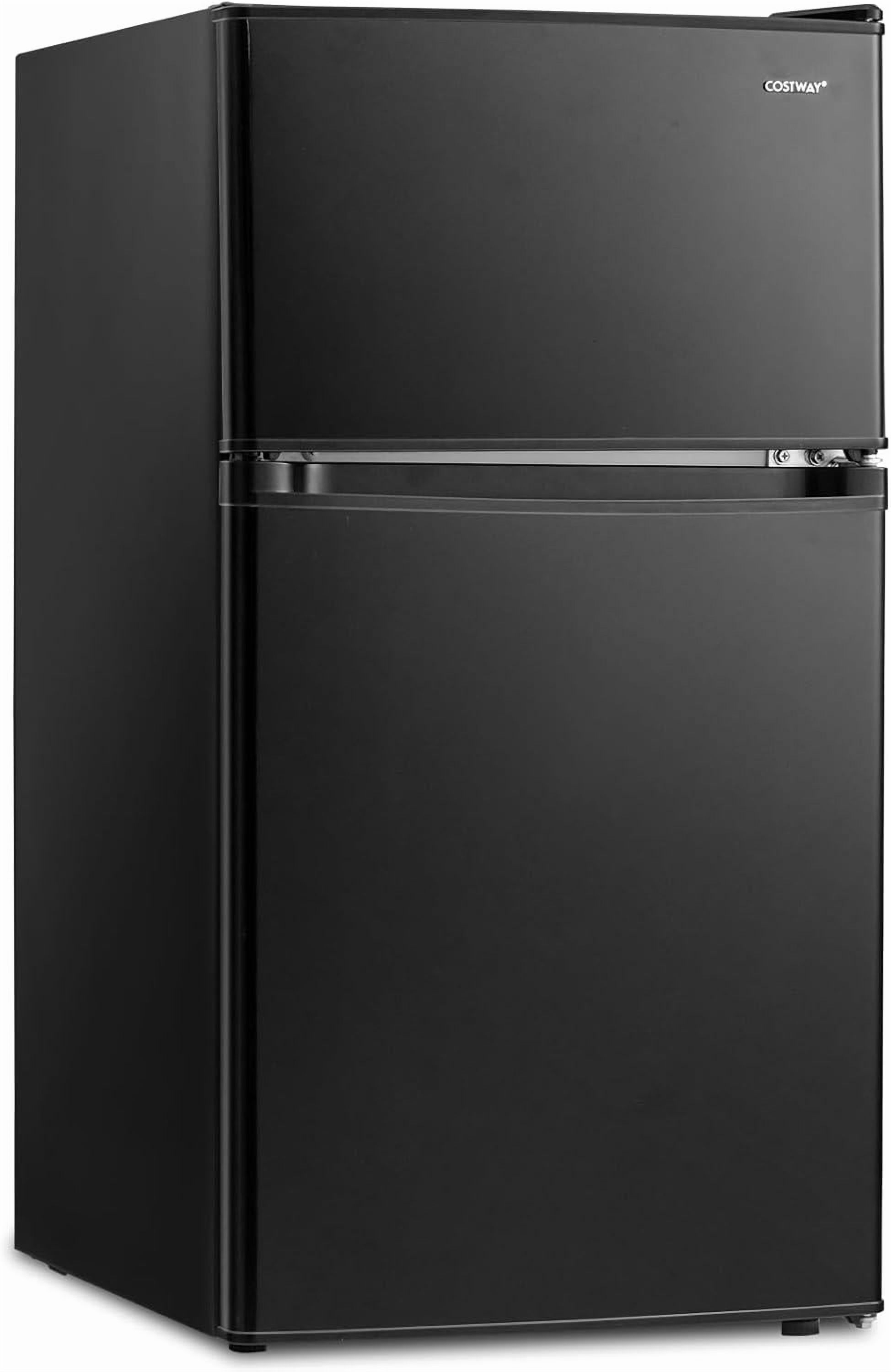 GOFLAME 3.4 Cu. Ft. Compact Refrigerator - Mini Fridge With Freezer, Removable Glass Shelves, Adjustable Thermostat (White)