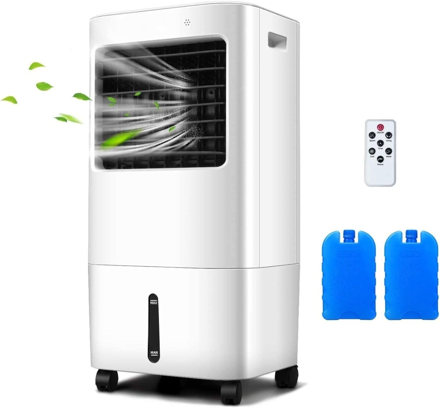 COSTWAY Swamp Cooler, Portable Air Cooler Fan with 7.5H Timer, 4 Speeds