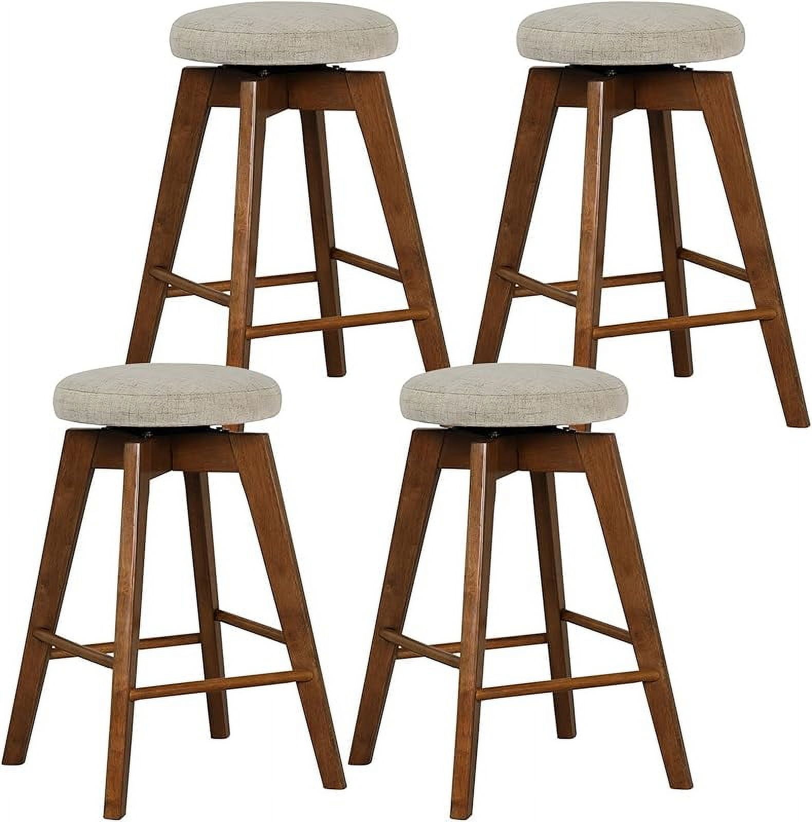 COSTWAY Swivel Bar Stools Set of 2, 26-inch Backless Counter Height Bar ...