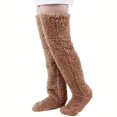 thumbnail image 1 of COSTYLE 1 Pair Cozy Socks Fuzzy Leg Warmers Over Knee Sleep Socks Plush Long Slipper Stockings, 1 of 5