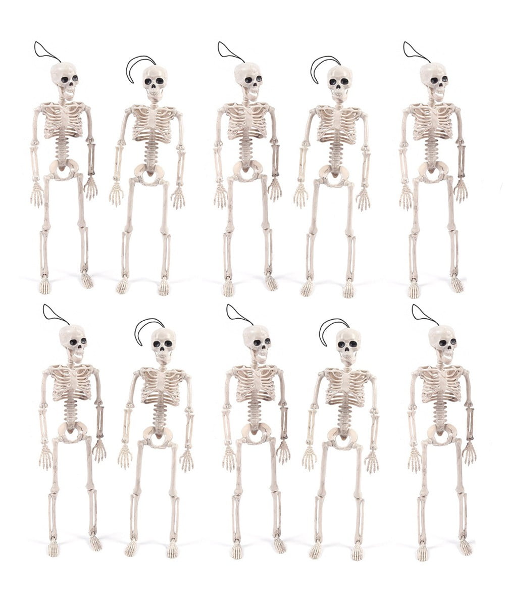 COSTYLE 10 PCS 15.7" Halloween Decoration Full Body Mini Skeleton with ...