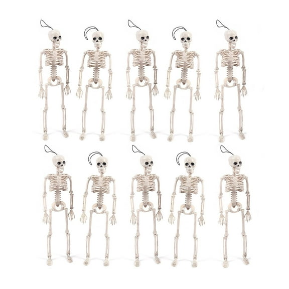 COSTYLE 10 PCS 15.7" Halloween Decoration Full Body Mini Skeleton with Movable Posable Joint