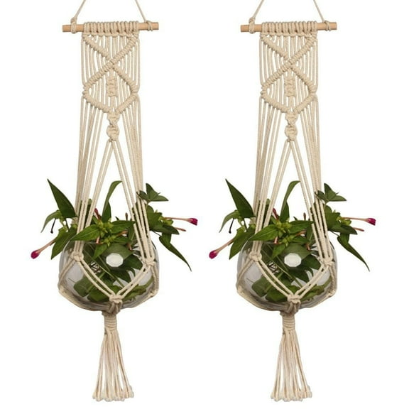COSTYLE 2 Pack 41 Inches Macrame Plant Hanger Flower Pot Plant Holder for Indoor Outdoor Decorations, Large