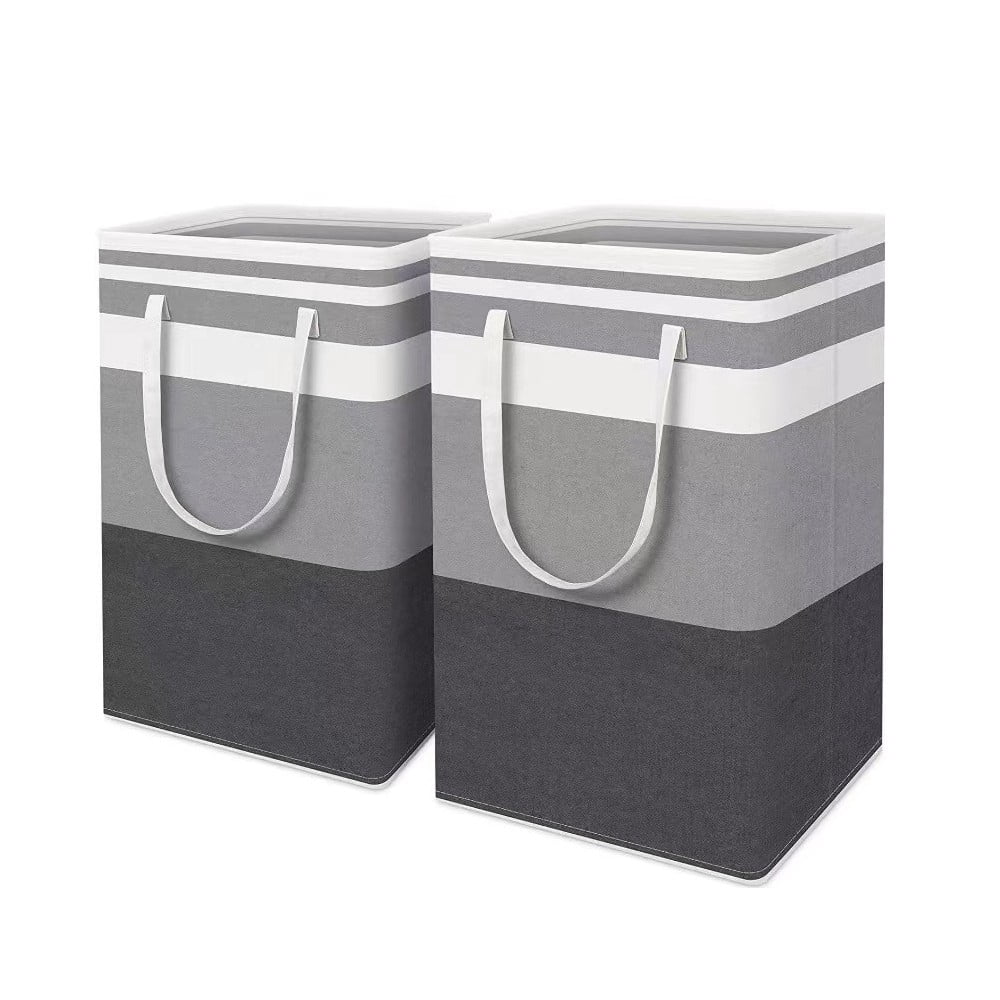 COSTYLE 2 Pack Large Laundry Basket Waterproof Collapsible Tall Clothes Laundry Hamper,100L