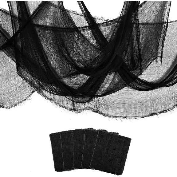 COSTYLE 5 PCS Halloween Creepy Cloth Scary Spooky Cloth for Halloween Party Decoration, Black